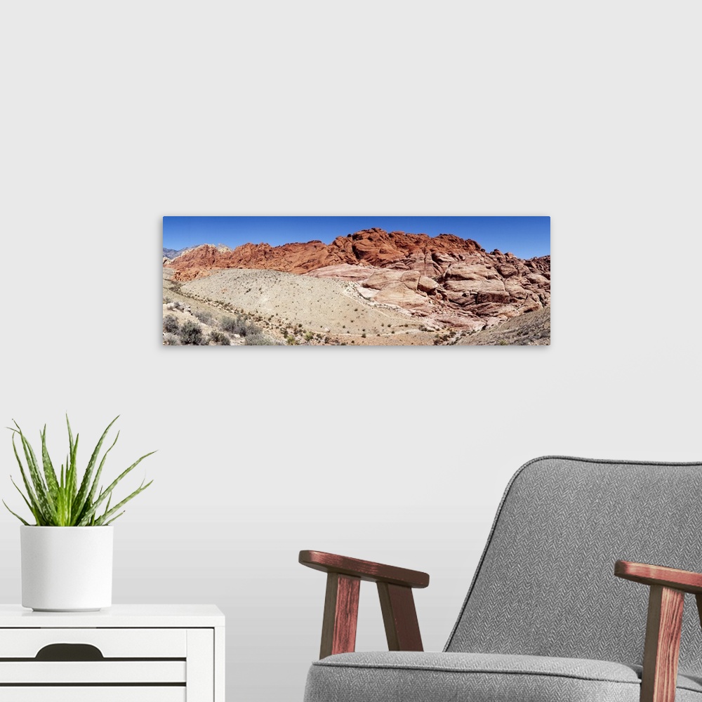 A modern room featuring Rock formations on a landscape, Red Rock Canyon National Conservation Area, Clark County, Nevada