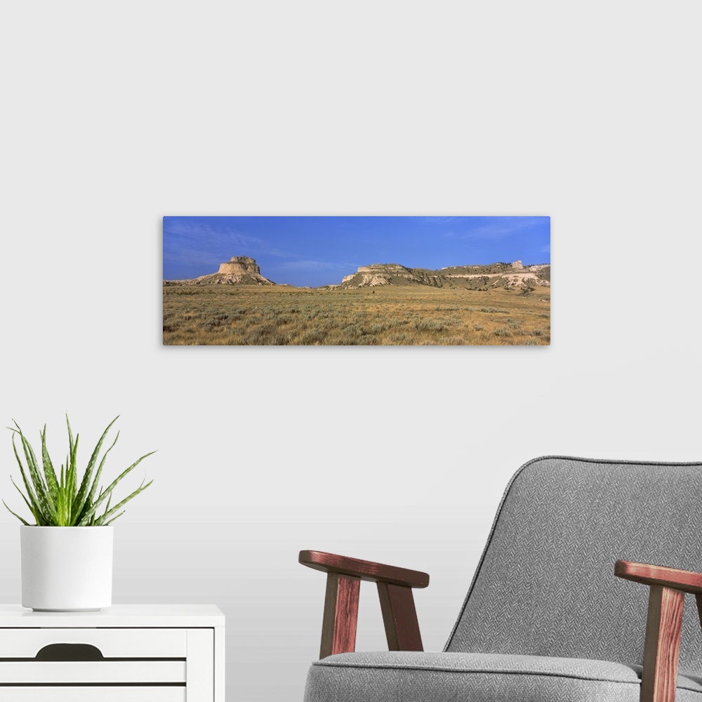 A modern room featuring Rock formations on a landscape, Scotts Bluff National Monument, Nebraska Highway 92, Scotts Bluff...