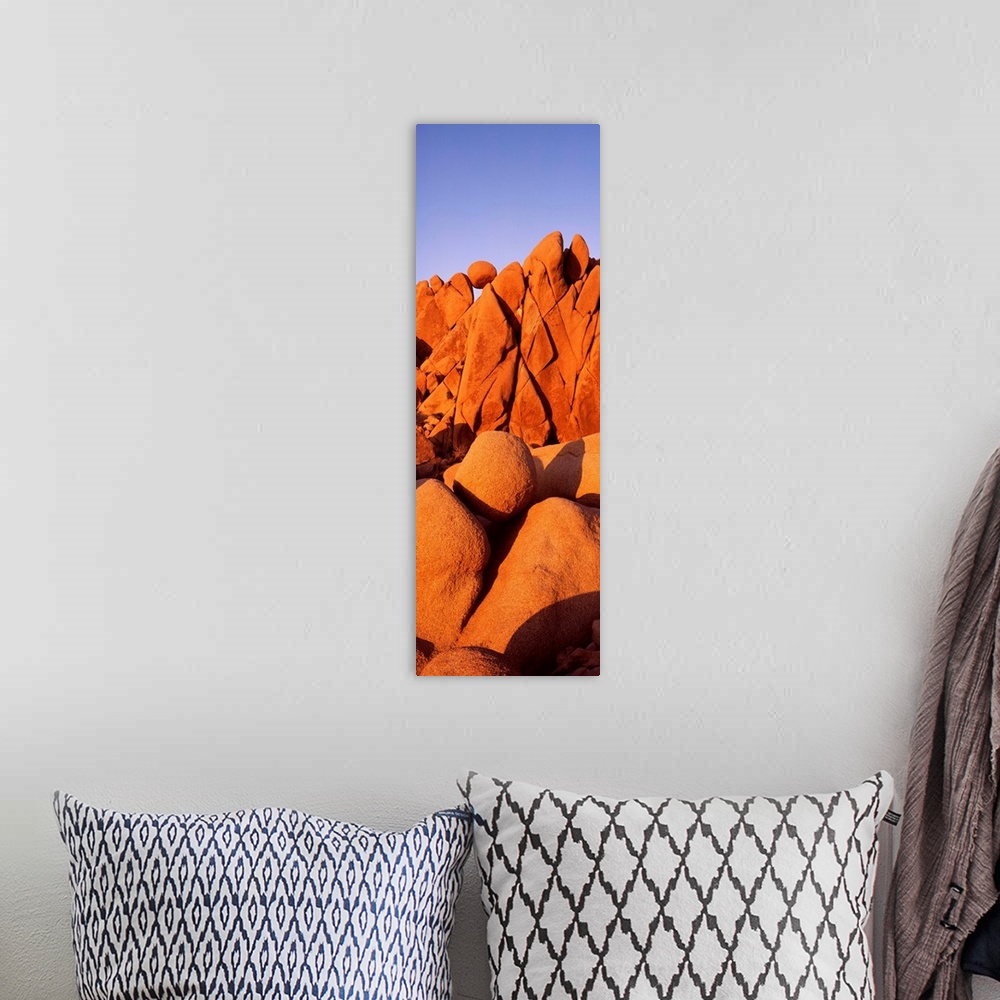 A bohemian room featuring Rock formations on a landscape, Twenty Nine Palms, San Bernardino County, California,