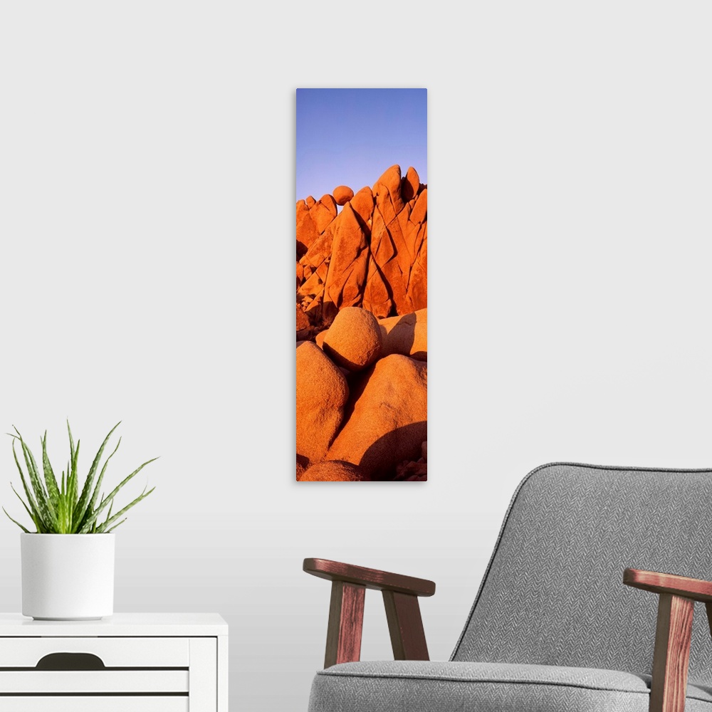A modern room featuring Rock formations on a landscape, Twenty Nine Palms, San Bernardino County, California,