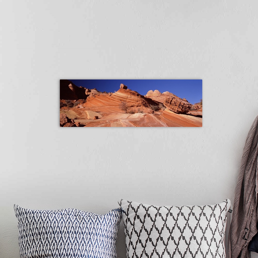 A bohemian room featuring Rock formations on an arid landscape, Coyote Butte, Vermillion Cliffs, Paria Canyon, Arizona,