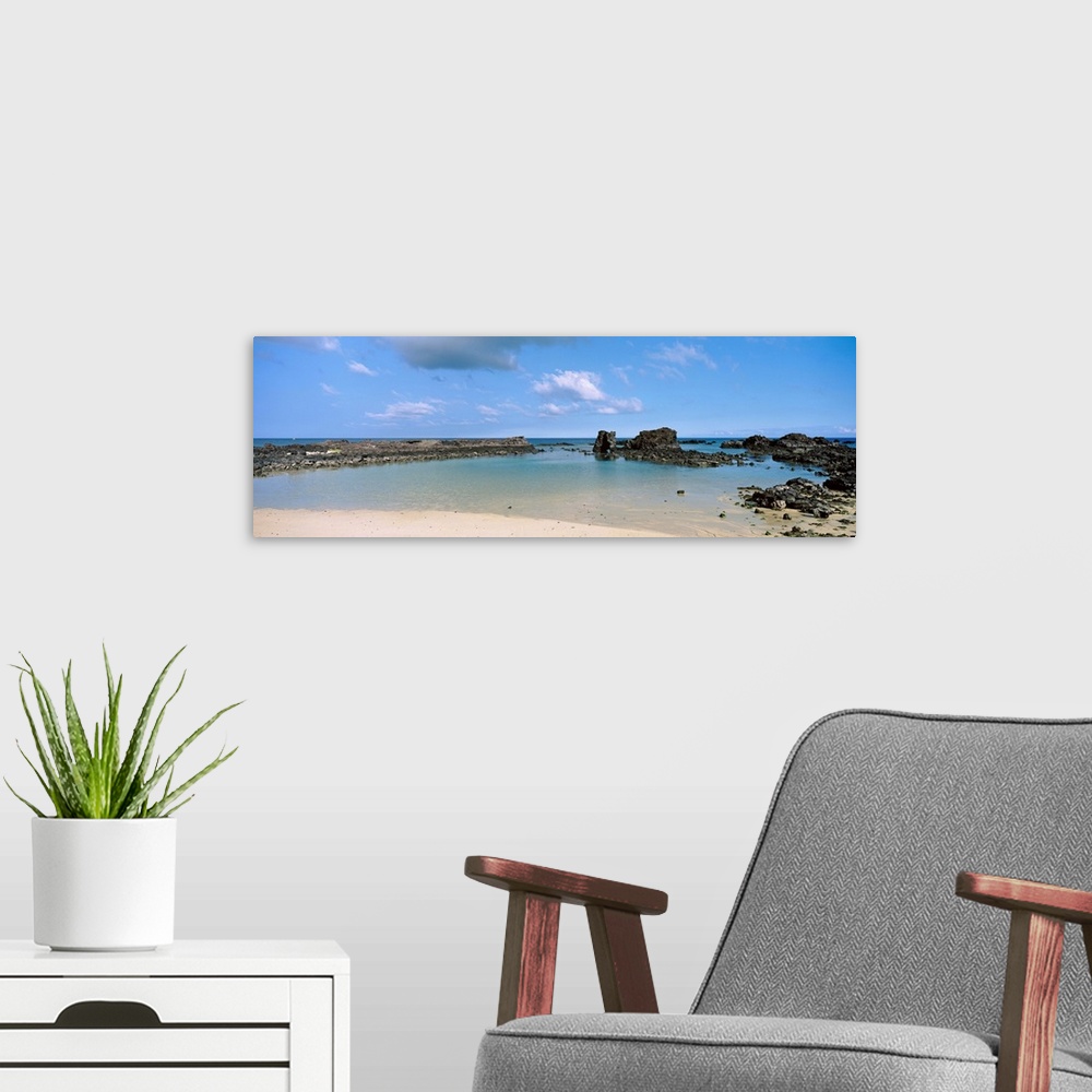A modern room featuring Rock formations on the beach, Kukio Beach, Kohala Coast, Hawaii, USA