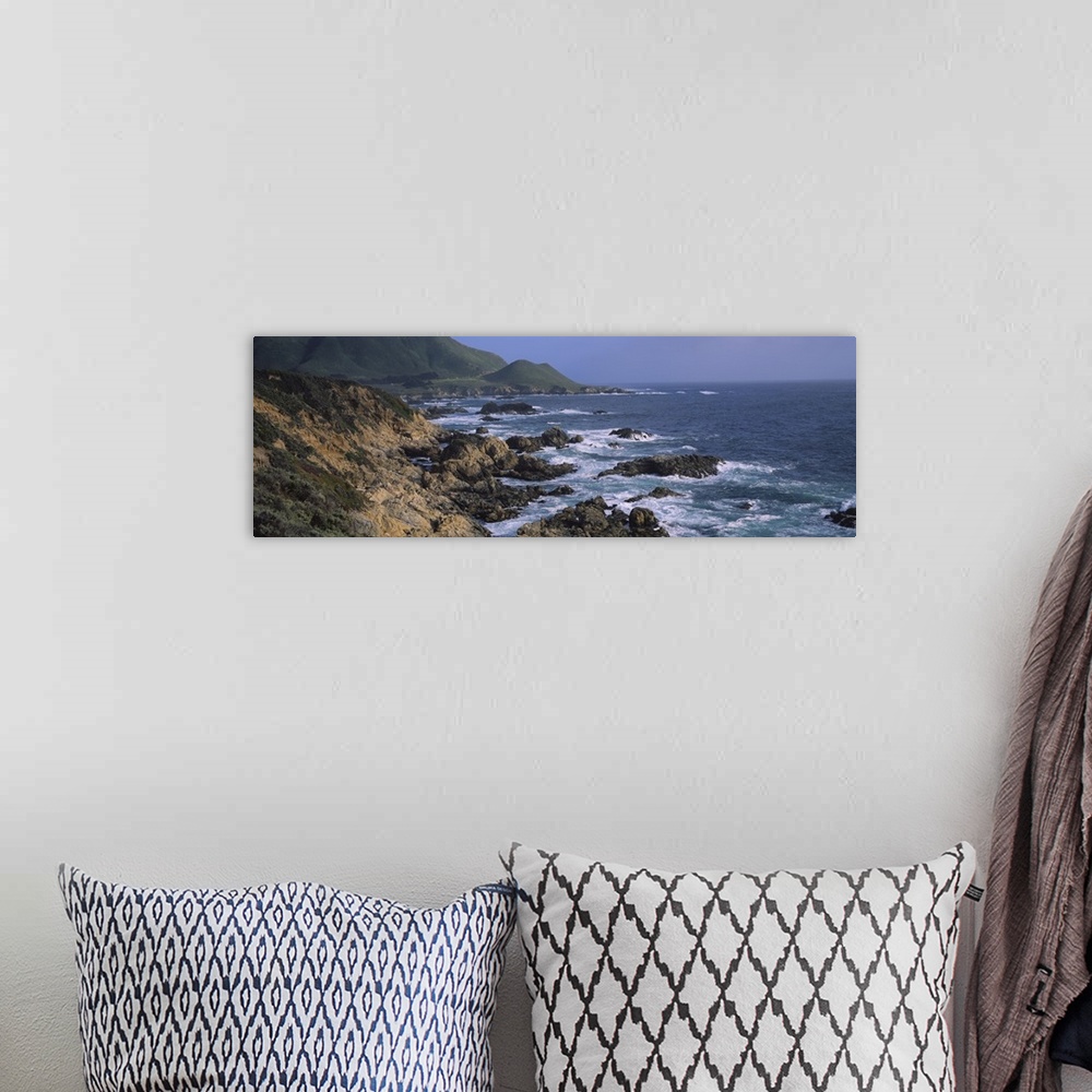 A bohemian room featuring Rock formations on the coast, Big Sur, Garrapata State Beach, Monterey Coast, California