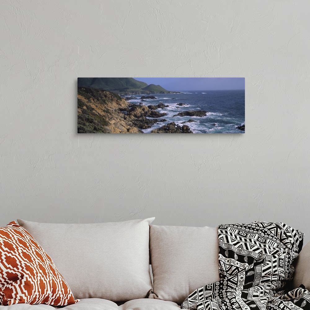 A bohemian room featuring Rock formations on the coast, Big Sur, Garrapata State Beach, Monterey Coast, California