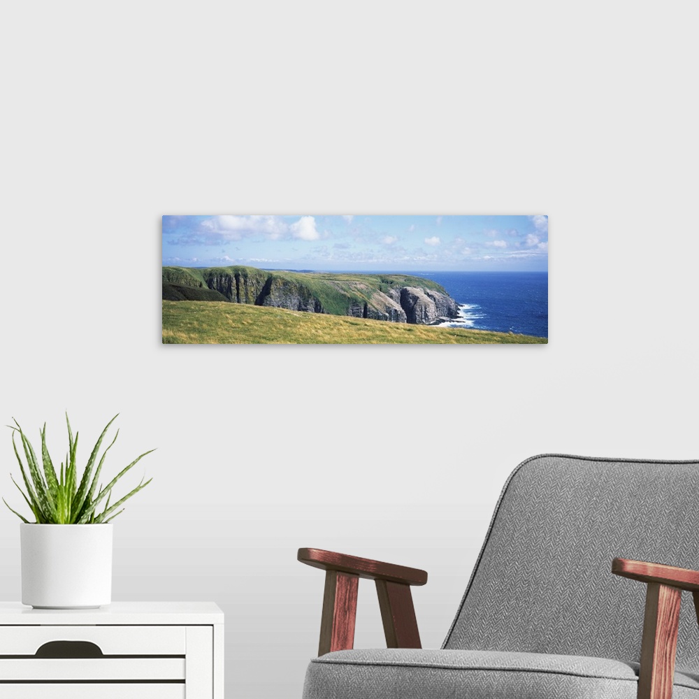 A modern room featuring Rock formations on the coast, Cape St. Mary's Ecological Reserve, Newfoundland, Newfoundland and ...