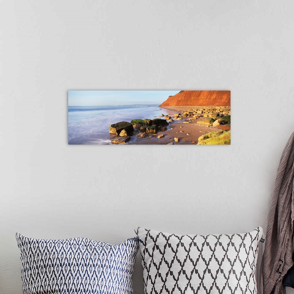 A bohemian room featuring Rocks at the seaside, Sandy Bay, Exmouth, Devon, England
