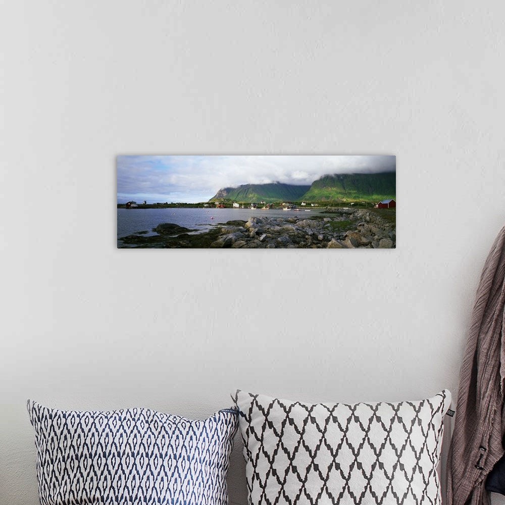 A bohemian room featuring Rocky Vestresand Harbour, Lofoten Islands, Norway