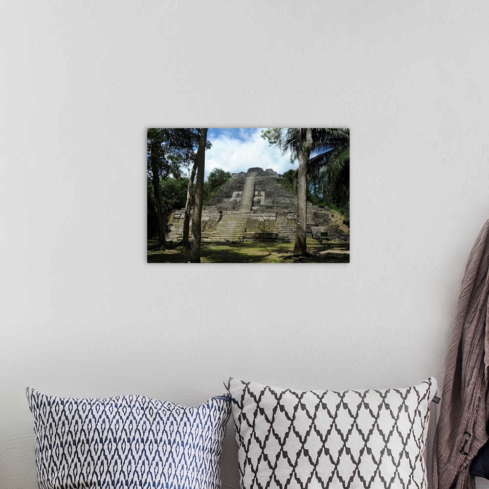 A bohemian room featuring Ruins of a temple, High Temple, Lamanai, Belize