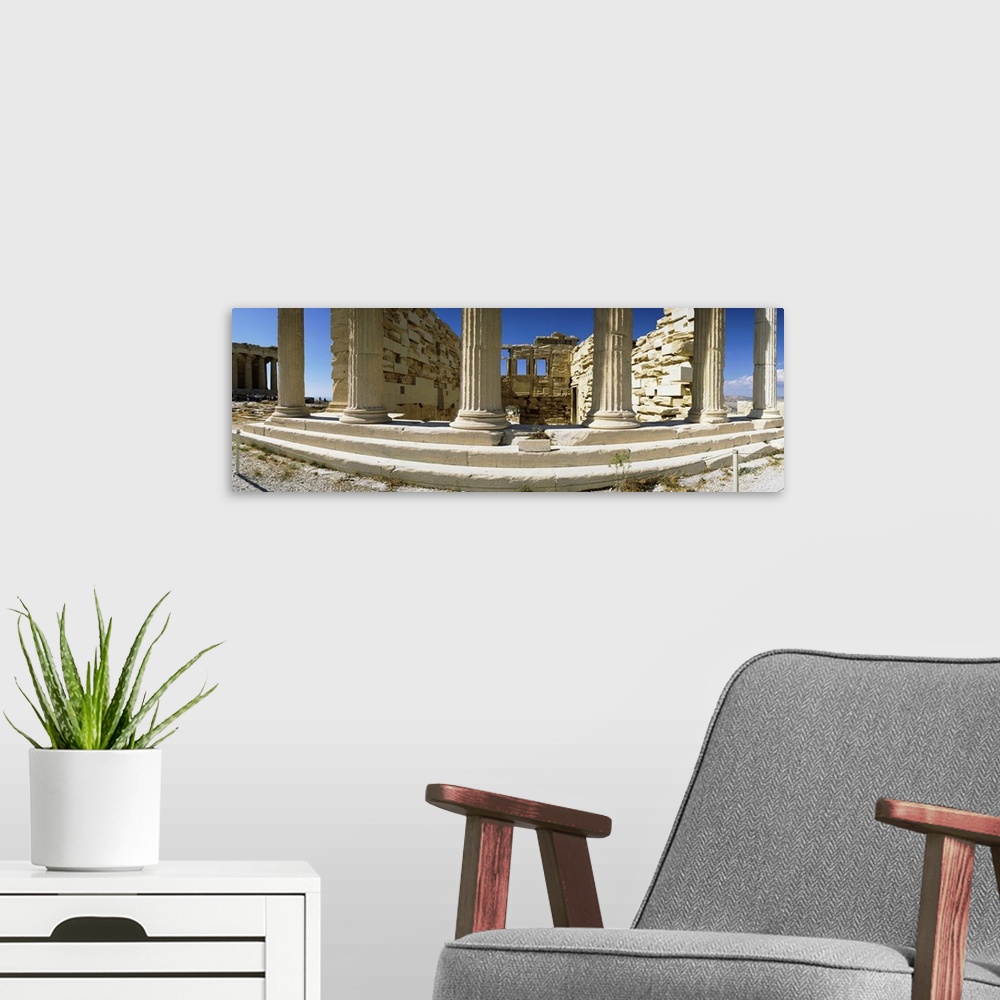 A modern room featuring Ruins of a temple, Parthenon, The Acropolis, Athens, Greece
