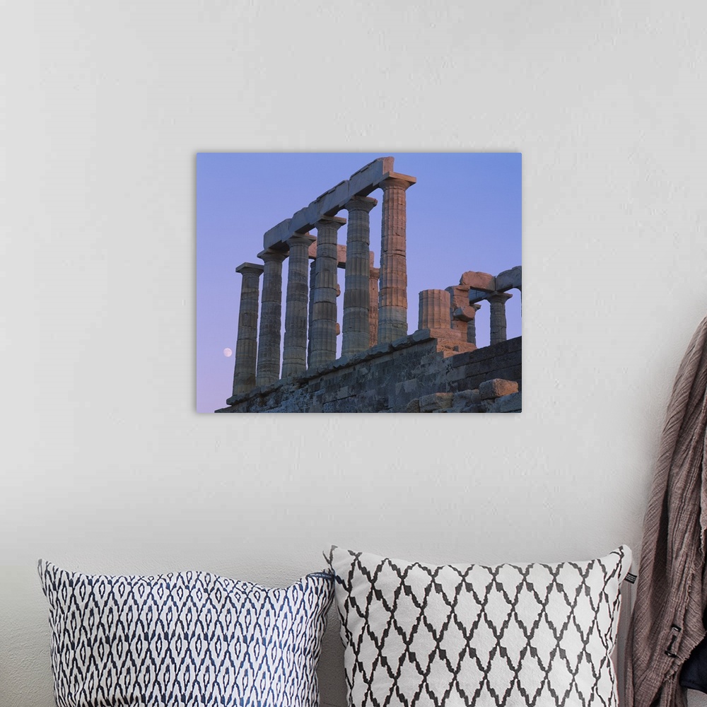 A bohemian room featuring Ruins of a temple, Temple of Poseidon, Anavyssos, Sounion, Attica, Greece