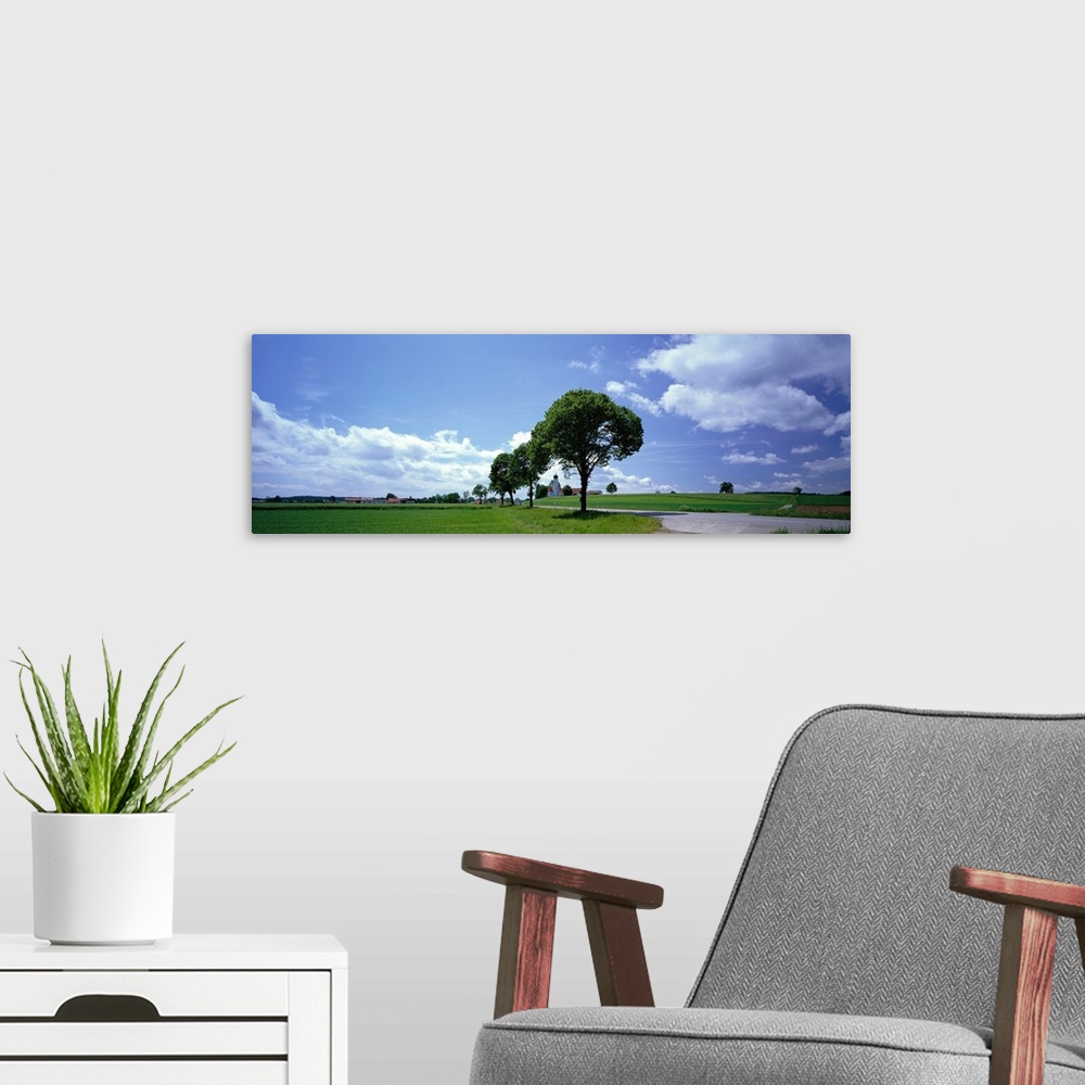 A modern room featuring Rural Scene with Road near Moorenweis Germany