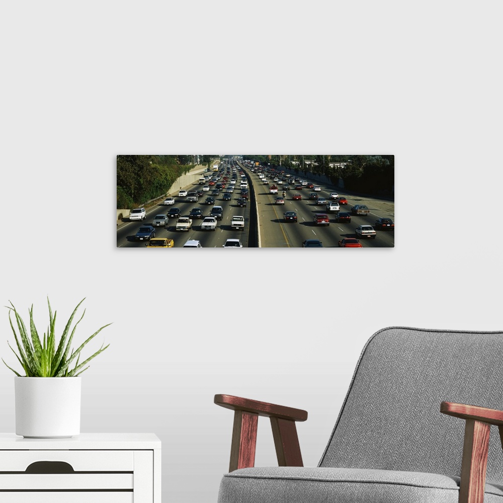 A modern room featuring Rush Hour Traffic on I-405 Los Angeles CA