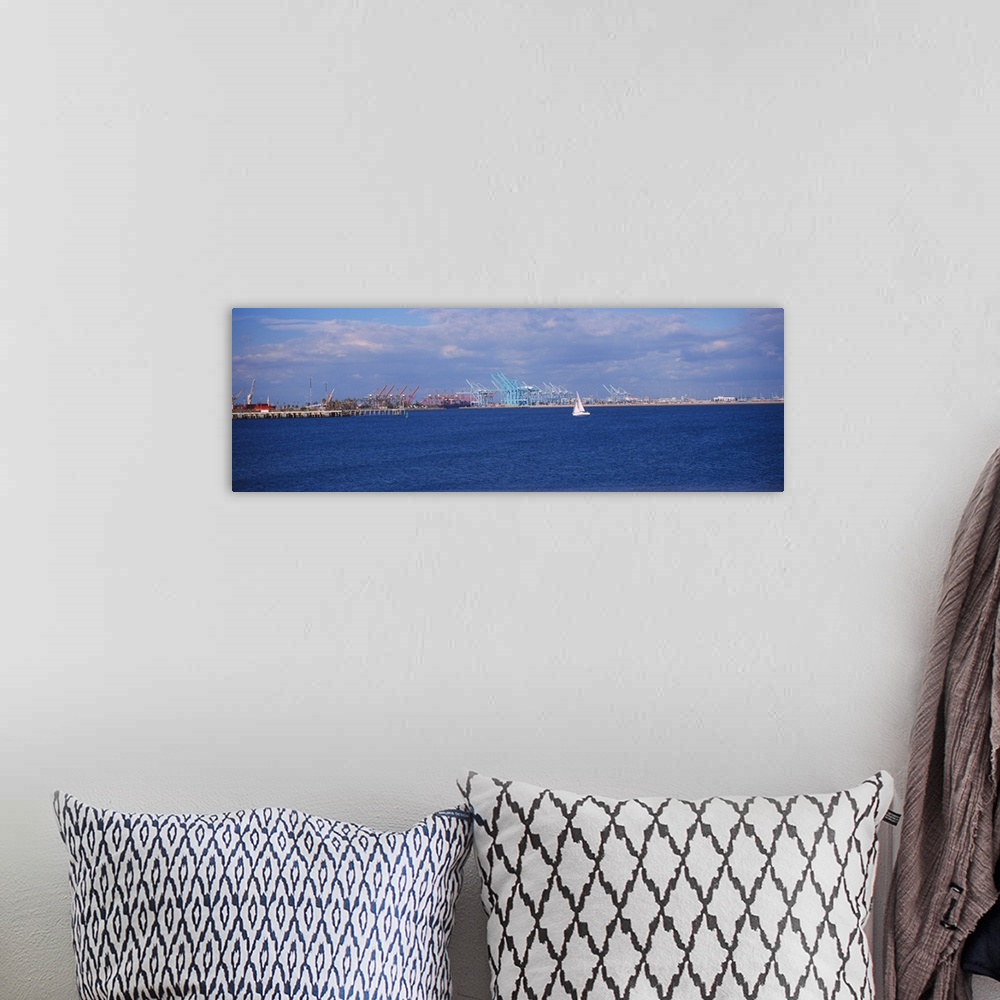 A bohemian room featuring Sailboat in the sea, Los Angeles Harbor, City of Los Angeles, California