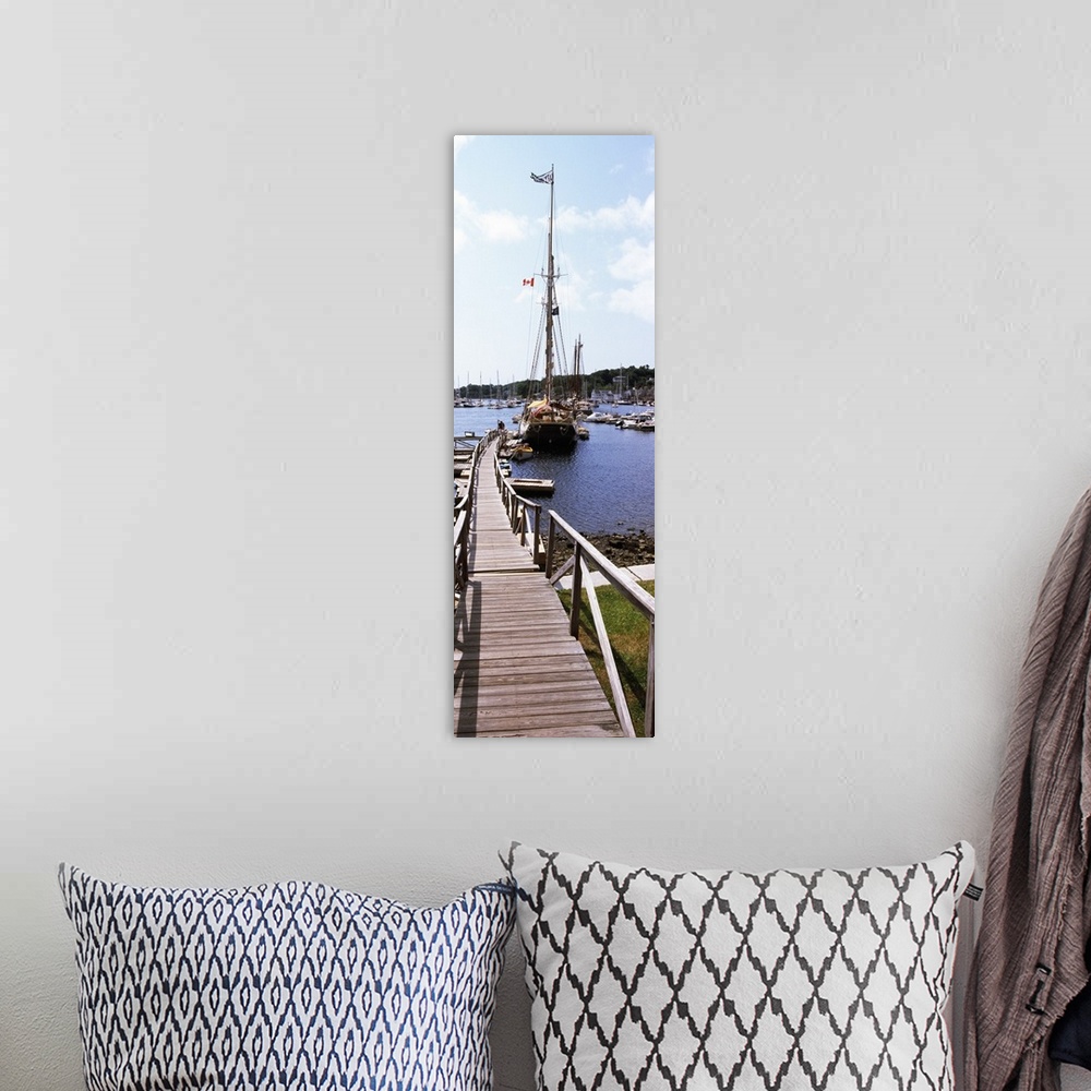 A bohemian room featuring Sailboats at a harbor, Camden, Knox County, Maine,