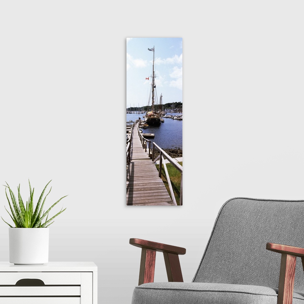 A modern room featuring Sailboats at a harbor, Camden, Knox County, Maine,