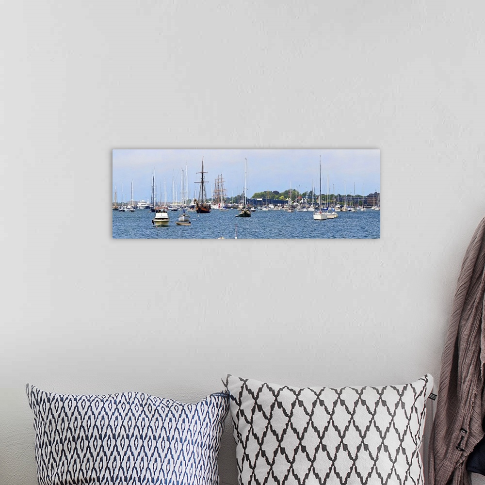 A bohemian room featuring Sailboats in an ocean, Newport Harbor, Newport, Rhode Island