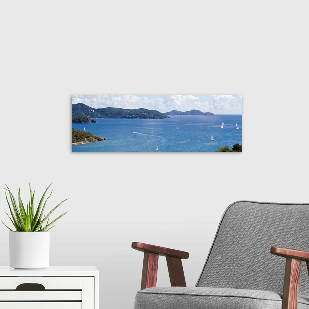 A modern room featuring Sailboats in Coral Bay East End St. John US Virgin Islands