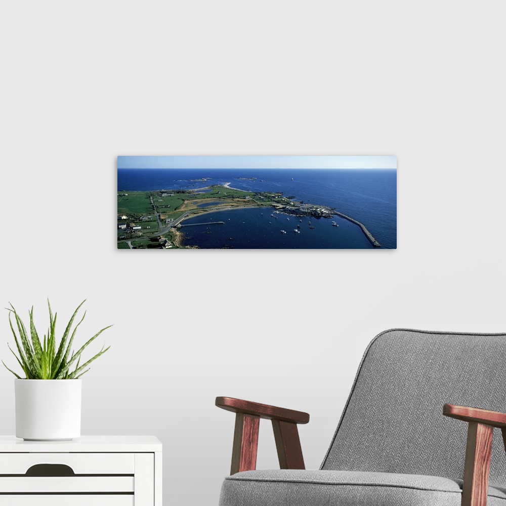 A modern room featuring Sakonnet Point Lighthouse in the distance, Little Compton, Rhode Island