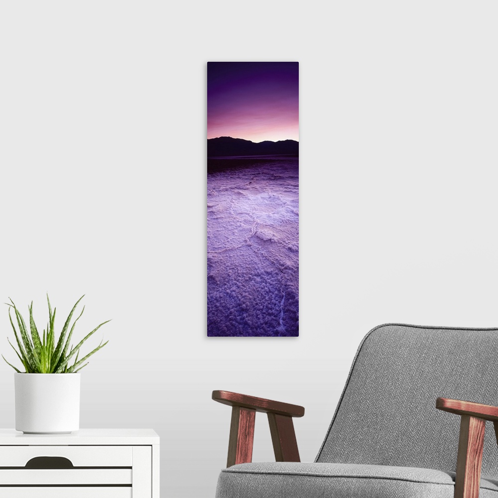 A modern room featuring Salt Flats at sunset, Death Valley, California