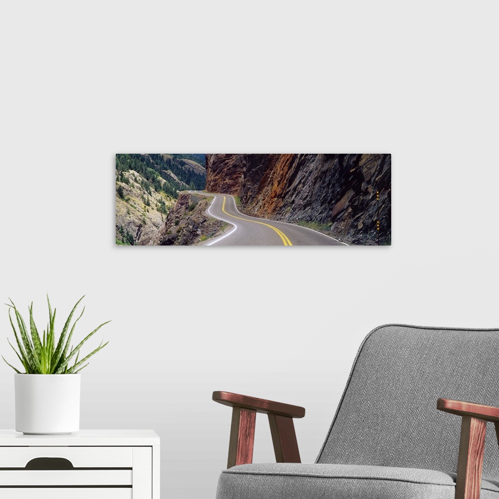 A modern room featuring San Juan Scenic Highway on a mountain, Million Dollar Highway, Colorado