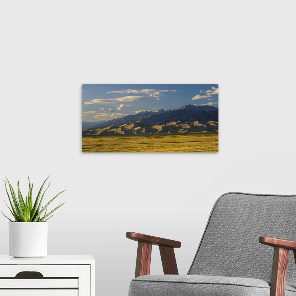 A modern room featuring Sand dunes on a landscape, Great Sand Dunes National Monument, San Luis Valley, Colorado