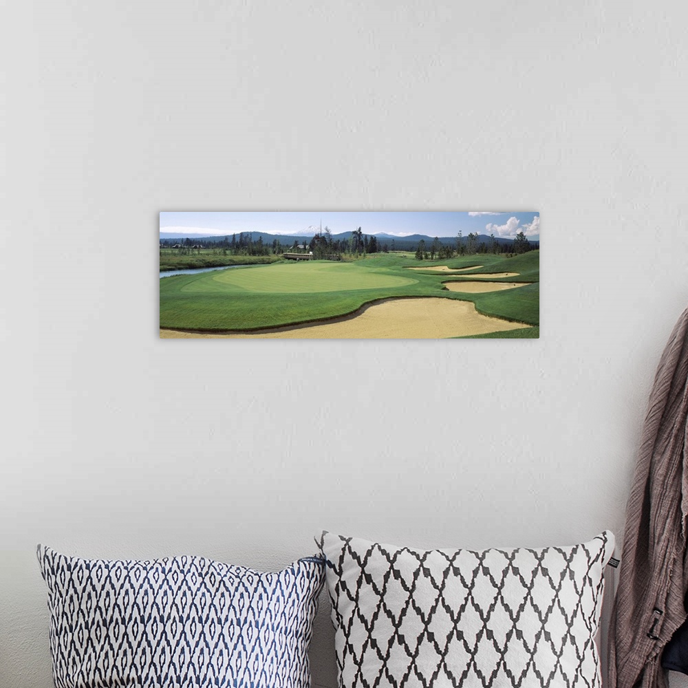 A bohemian room featuring Sand trap in a golf course, Sunriver Resort Golf Course, Sunriver, Deschutes County, Oregon,