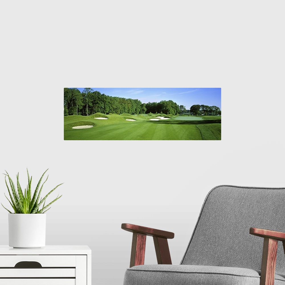A modern room featuring Sand traps in a golf course, River Run Golf Course, Berlin, Worcester County, Maryland