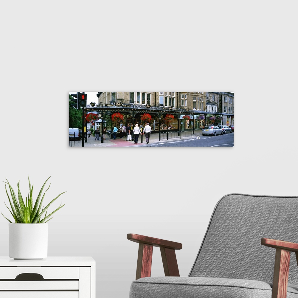 A modern room featuring Scene of a city street, England