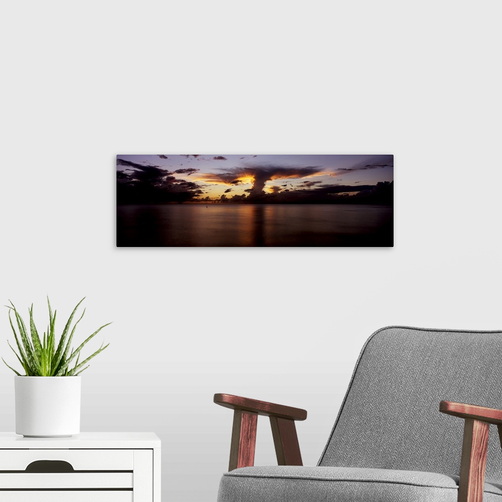 A modern room featuring Sea at sunset, Delnor Wiggens Pass Beach, Naples, Florida,