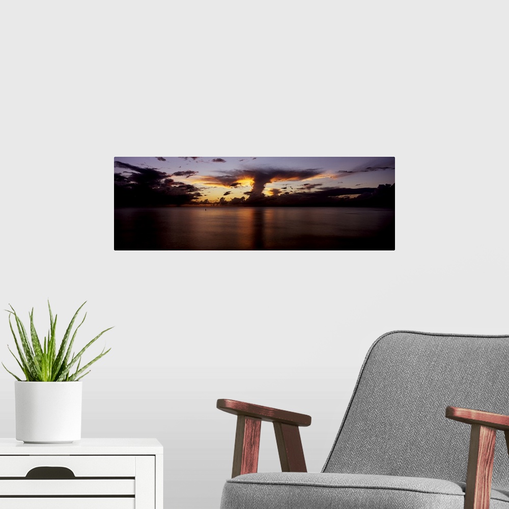 A modern room featuring Sea at sunset, Delnor Wiggens Pass Beach, Naples, Florida,