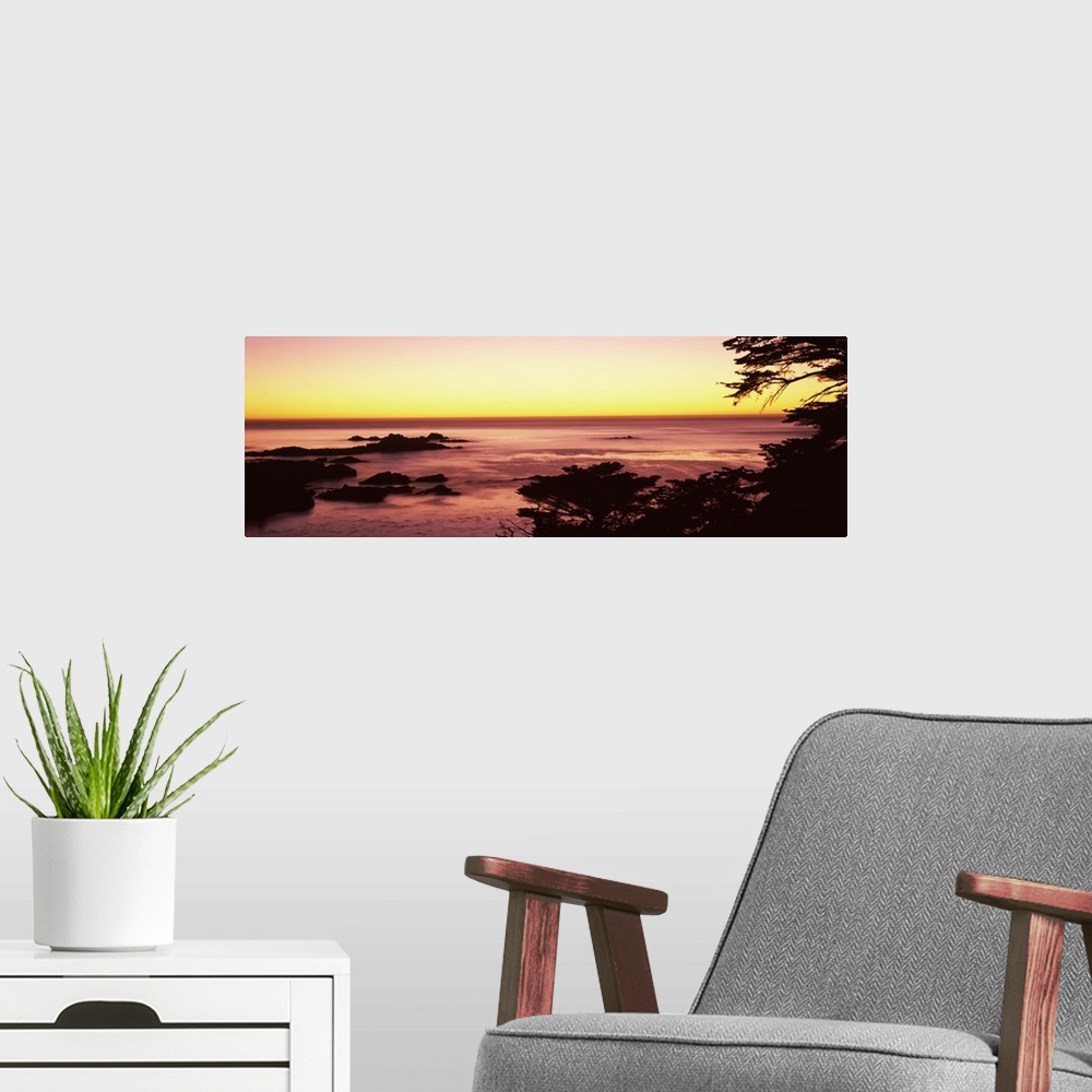 A modern room featuring Sea at sunset, Point Lobos State Reserve, Carmel, Monterey County, California,