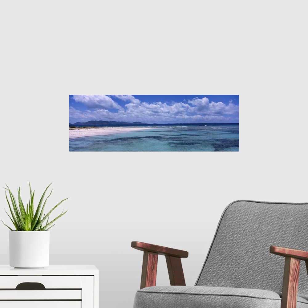 A modern room featuring Sea with a mountain range in the background, Cove Bay, Anguilla