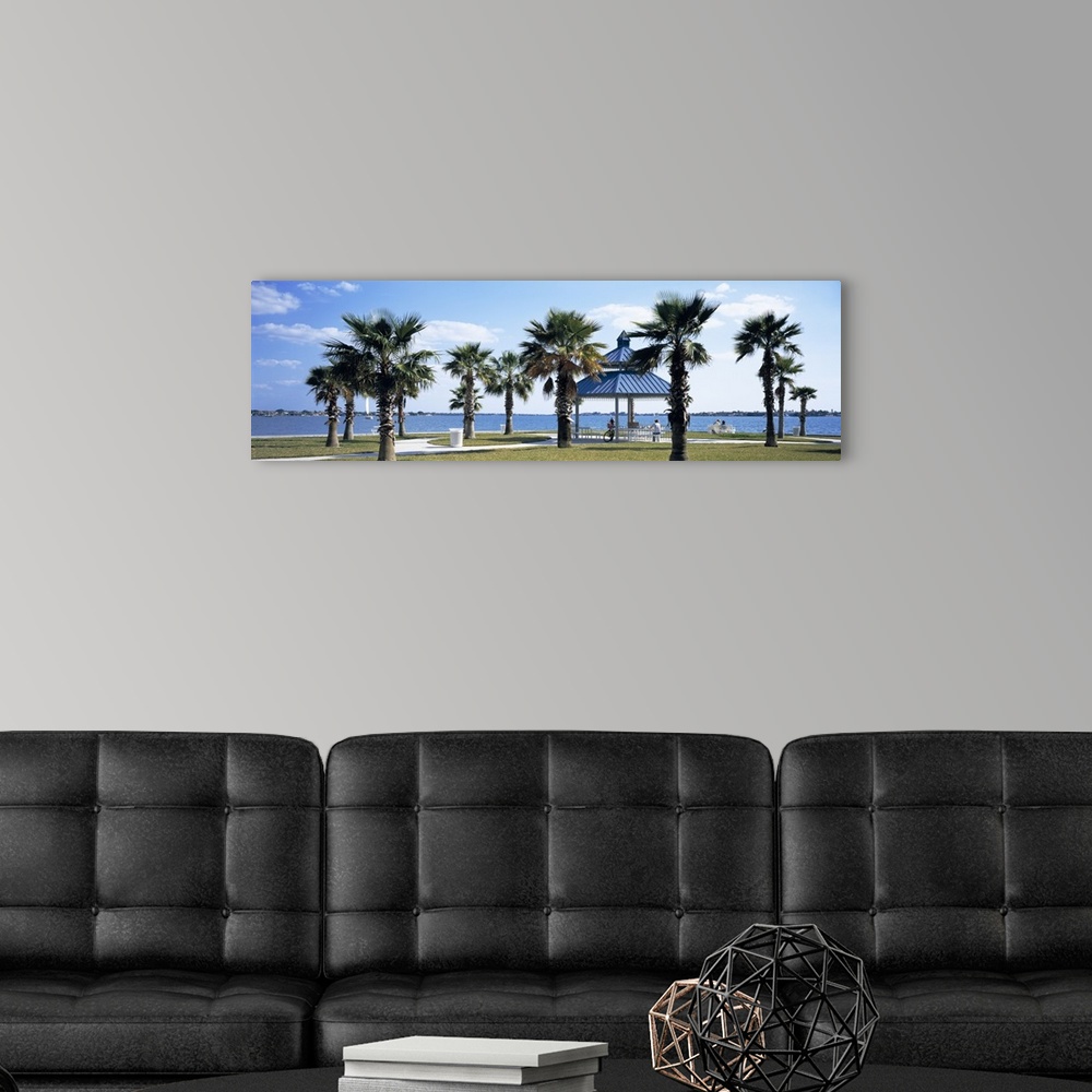 A modern room featuring Shade and palm trees in a park, Bayfront Park, Sarasota Bay, Sarasota, Florida