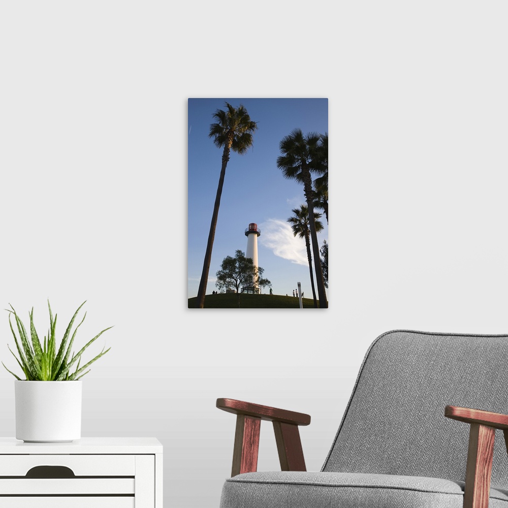 A modern room featuring USA, California, Long Beach, Shoreline Village Lighthouse