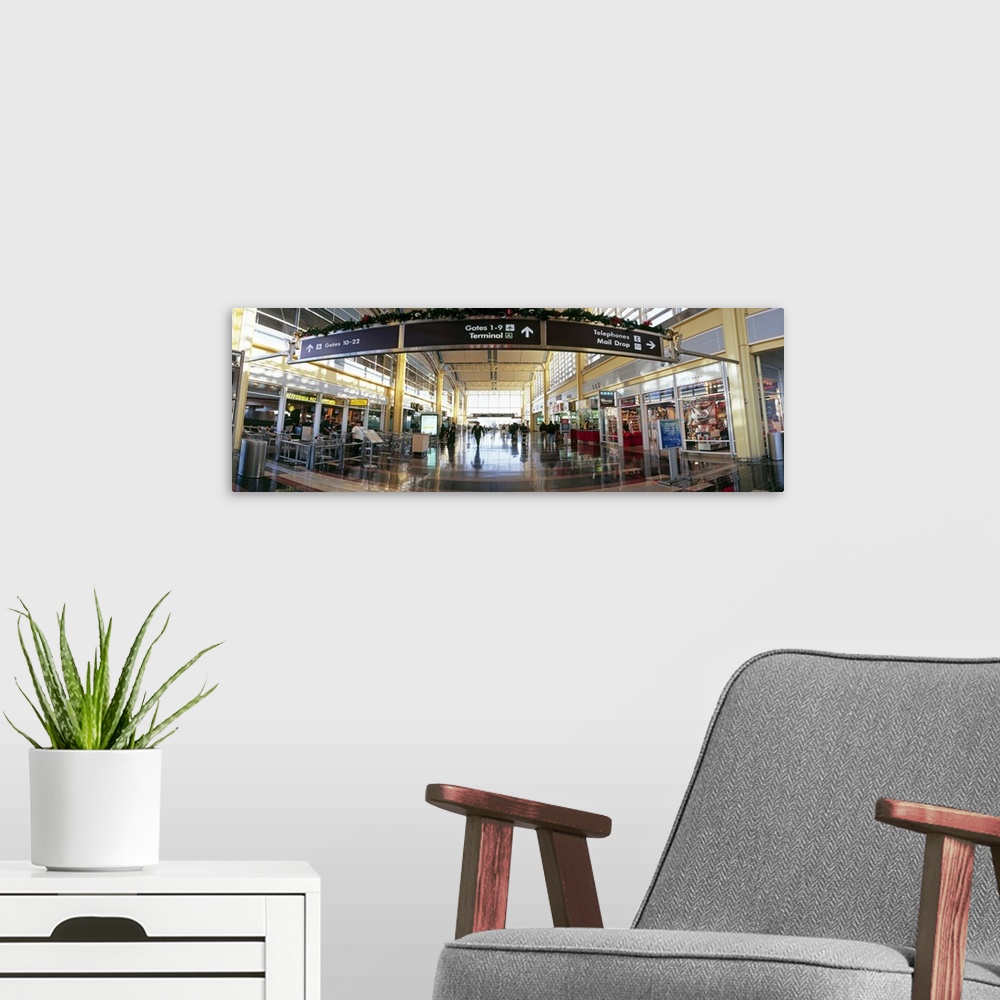 A modern room featuring Sign board at an airport, Ronald Reagan Washington National Airport, Washington DC