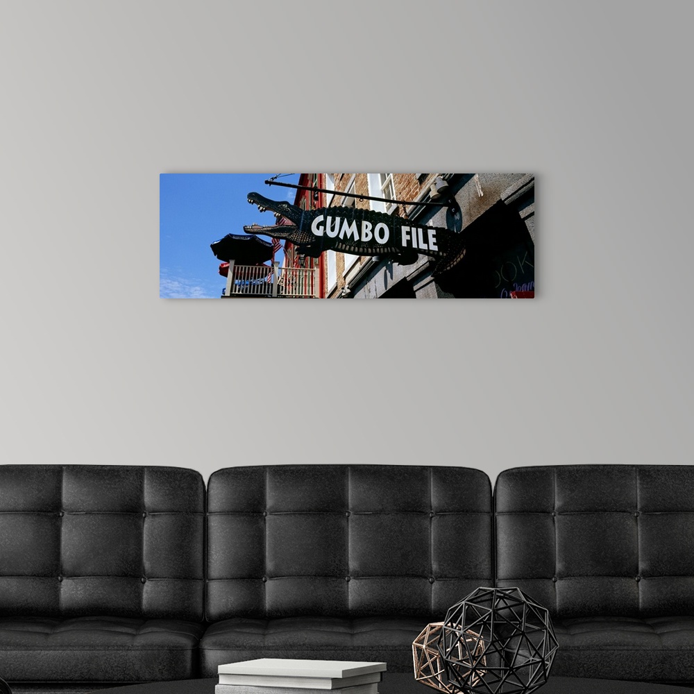 A modern room featuring Signboard outside of a restaurant, Gumbo File restaurant, French Market, French Quarter, New Orle...