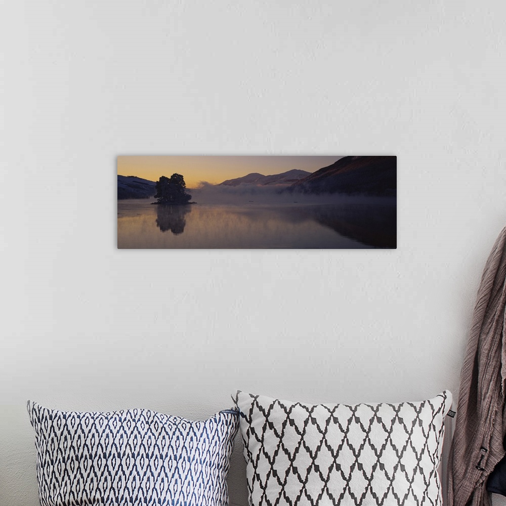 A bohemian room featuring Silhouette of a tree in a lake, Loch Tay, Tayside region, Scotland