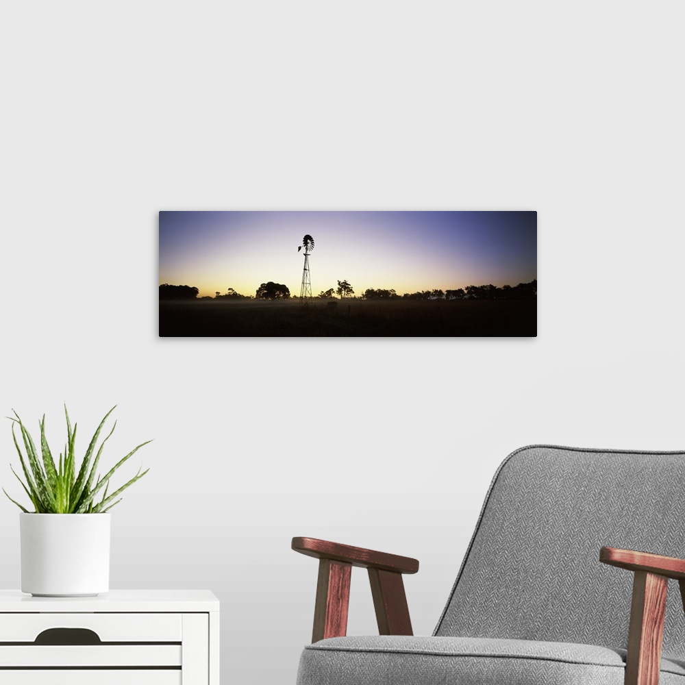 A modern room featuring Silhouette of a windmill in a field, Cowaramup, Shire of Augusta-Margaret River, Western Australi...