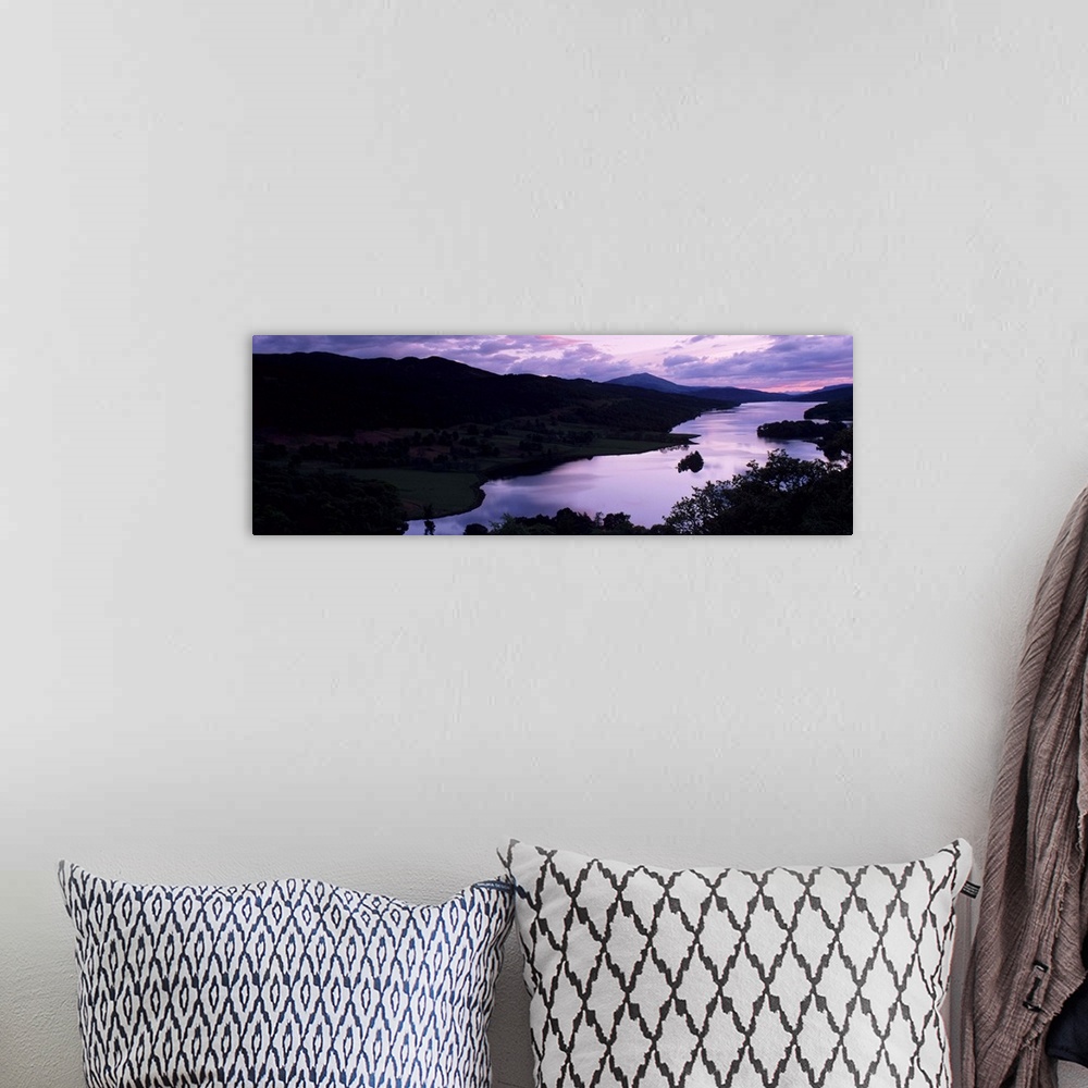A bohemian room featuring Silhouette of cliffs at sunset, Loch Tummel, Pitlochry, Perth And Kinross, Scotland