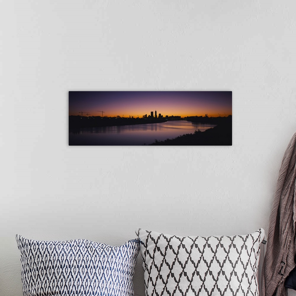 A bohemian room featuring Silhouette of skyscrapers along the river, Indianapolis, Indiana