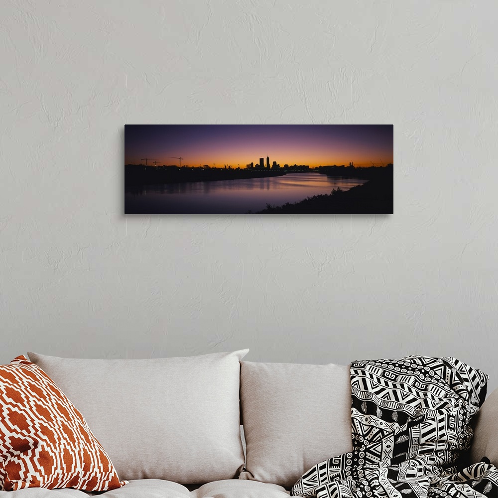 A bohemian room featuring Silhouette of skyscrapers along the river, Indianapolis, Indiana