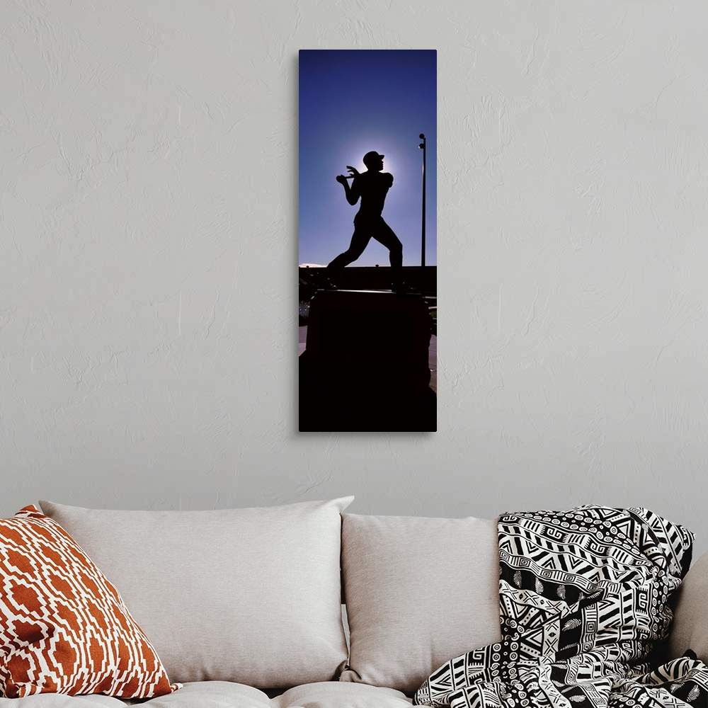A bohemian room featuring Silhouette of Willie Mays statue, San Francisco, California, USA