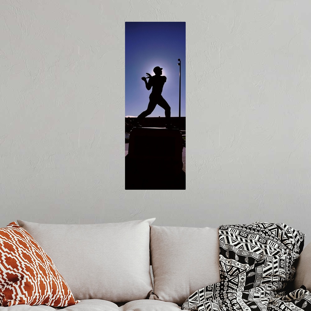 A bohemian room featuring Silhouette of Willie Mays statue, San Francisco, California, USA