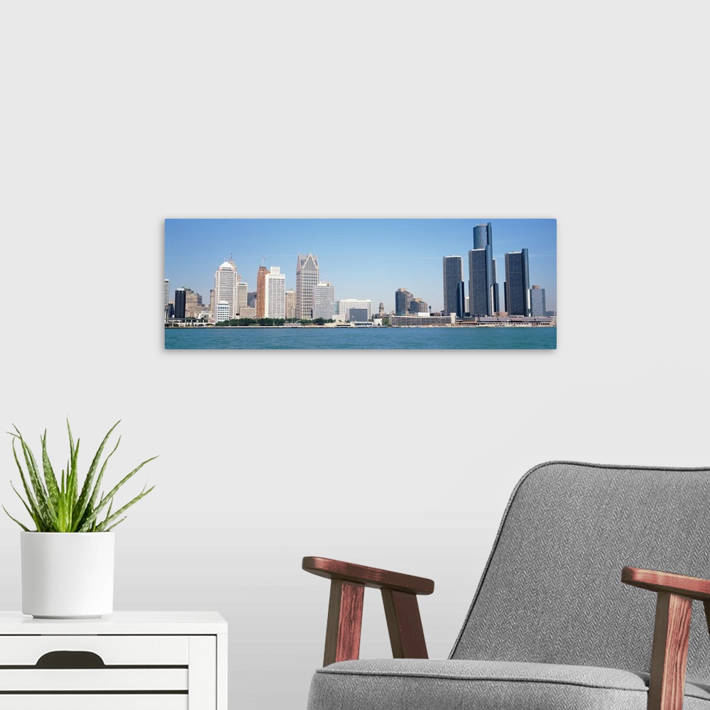 A modern room featuring Skyline Detroit MI