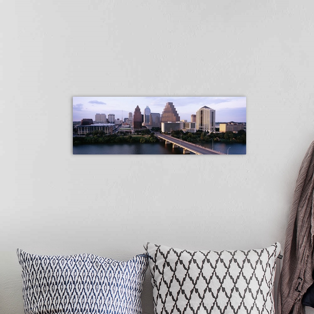 A bohemian room featuring Skylines in a city, Lady Bird Lake, Colorado River, Austin, Travis County, Texas