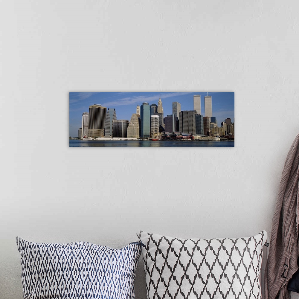 A bohemian room featuring Skyscrapers along the water, Manhattan, New York City, New York State