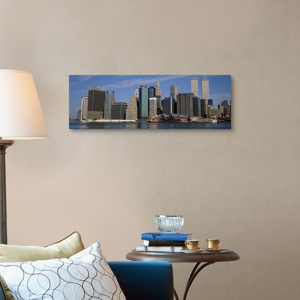 A traditional room featuring Skyscrapers along the water, Manhattan, New York City, New York State