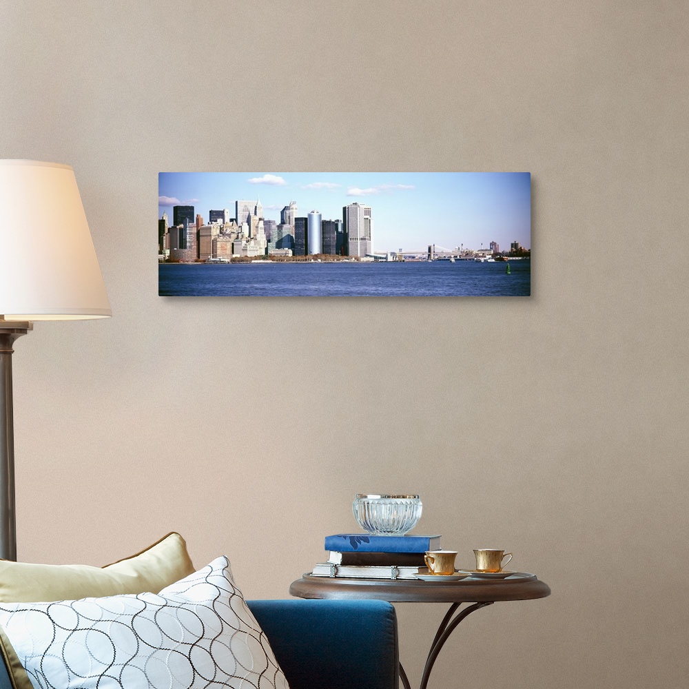 A traditional room featuring Skyscrapers at the waterfront, Lower Manhattan, Manhattan, New York City, New York State
