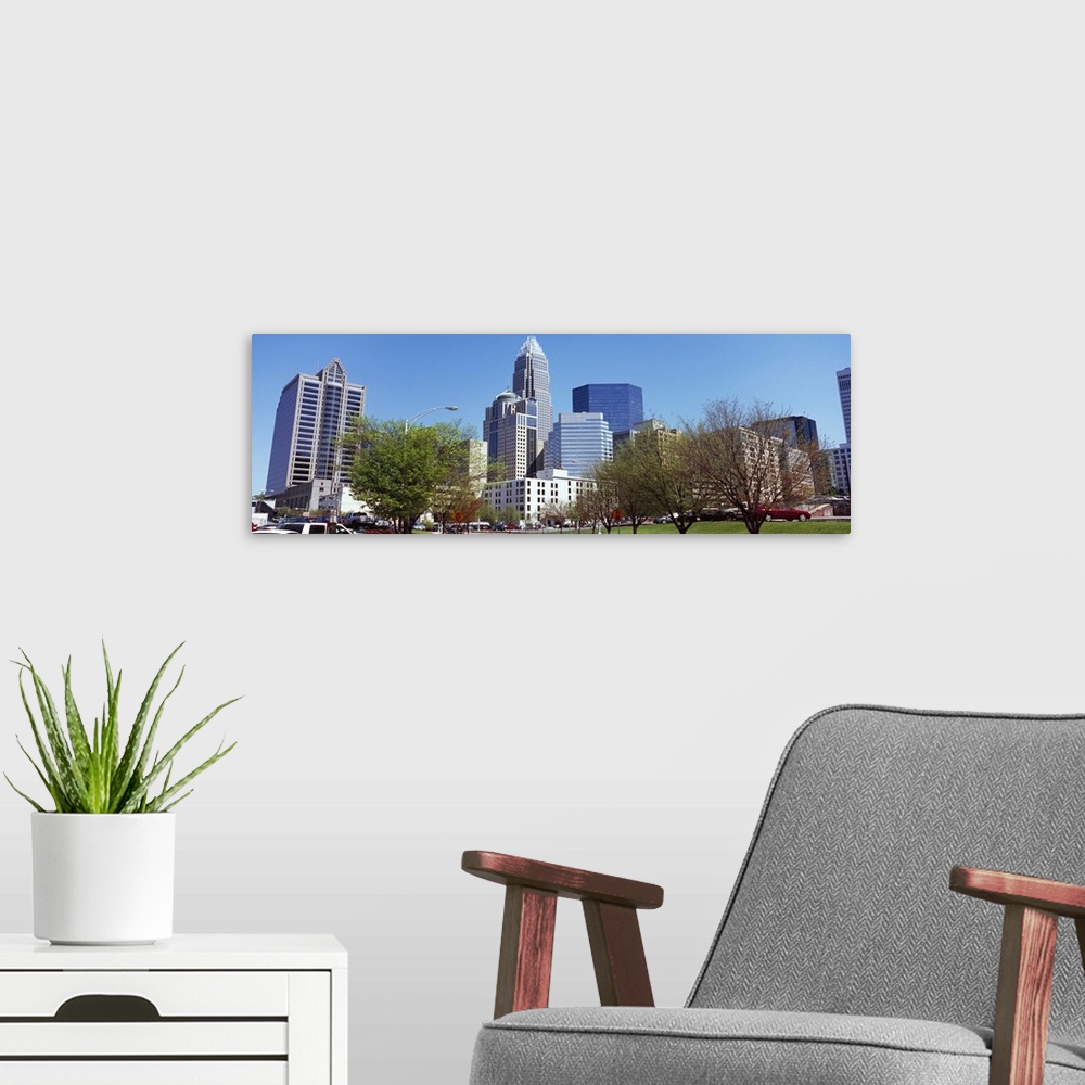 A modern room featuring Skyscrapers in a city, Charlotte, Mecklenburg County, North Carolina