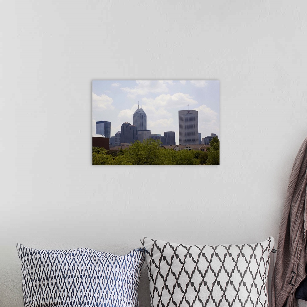A bohemian room featuring Skyscrapers in a city, Chase Tower, Indianapolis, Marion County, Indiana
